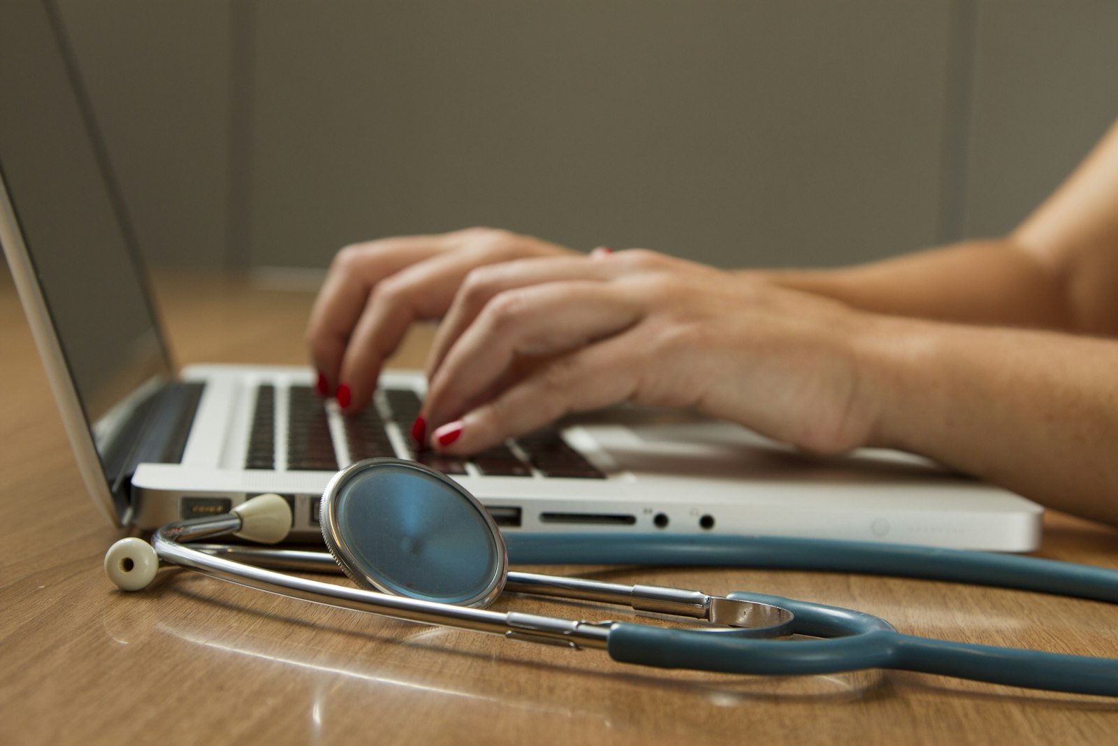 Healthcare professional preparing equipment